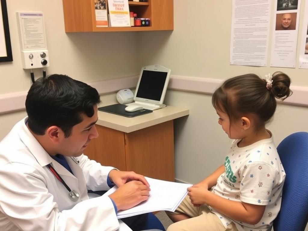 At the pediatrician's appointment. At the pediatrician's appointment.фото